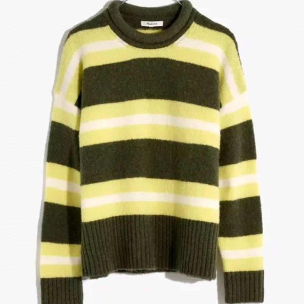 Madewell pullover sweater in green and yellow, small and worn twice!